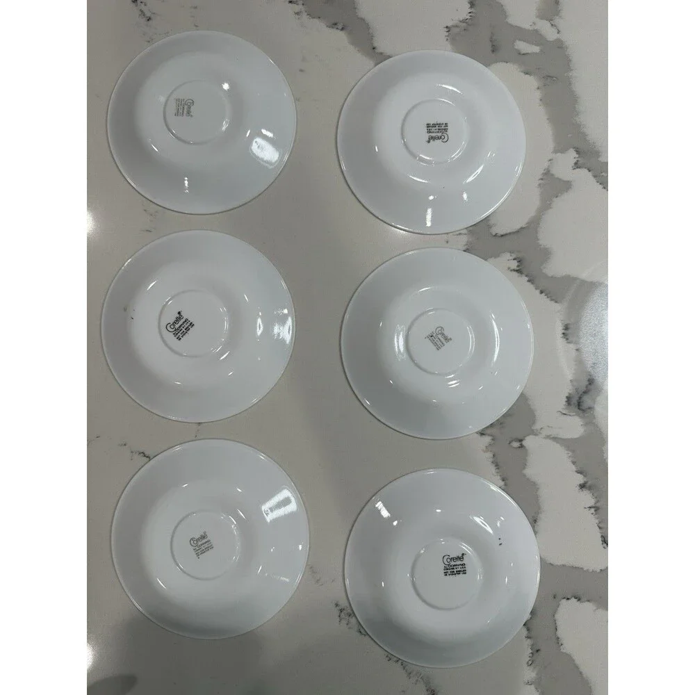 6 Corelle Spring Blossom Green Saucer Plate 6.25” Crazy Daisy USA Vintage